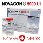 NOVAGON  5,000 UI Gonadotrofina Corinica Humana. Nova Meds - Estimulante de los tejidos intersticiales de las gonadas. Solucin inyectable.