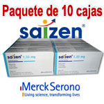 Saizen 40 UI Pack de 10 cajas de 4 ui c/u - Hormona de Crecimiento Merck - Hormona de Crecimiento de Uso Humano 40 U.I. de Merck Serono