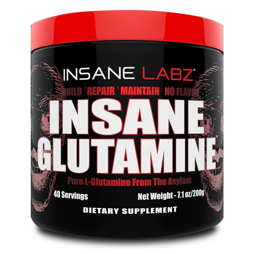 GLUTAMINE-InsaneLabz Aumenta la recuperación de Músculo del entrenamiento - Te ofrece una potente dosis  de 5 gr de L-Glutamine, ayuda a que tu cuerpo se recupere más rápido que nunca. 